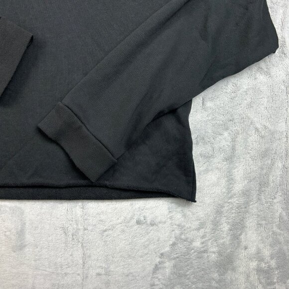 Adidas Sweatshirt Womens XL Black Crop Top Long Sleeve T Shirt Logo Active - Picture 8 of 15